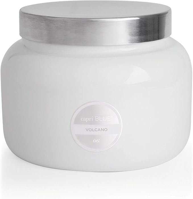 Capri Blue Volcano Scented Candles - Luxury Glass Jar Candles for Home Scented with Tropical Fruit & Sugared Citrus - Soy Wax Blend - Capri Blue Volcano - Jumbo White Color (48 oz)