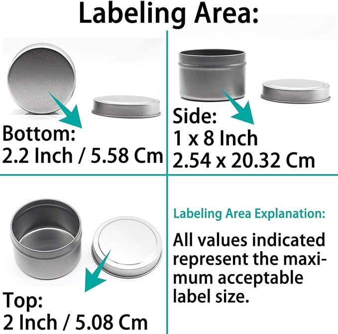 Silver Candle Tins 4oz with Lids, 24 Piece Candle Containers, Bulk Candle Jars for Candle Making - Silver