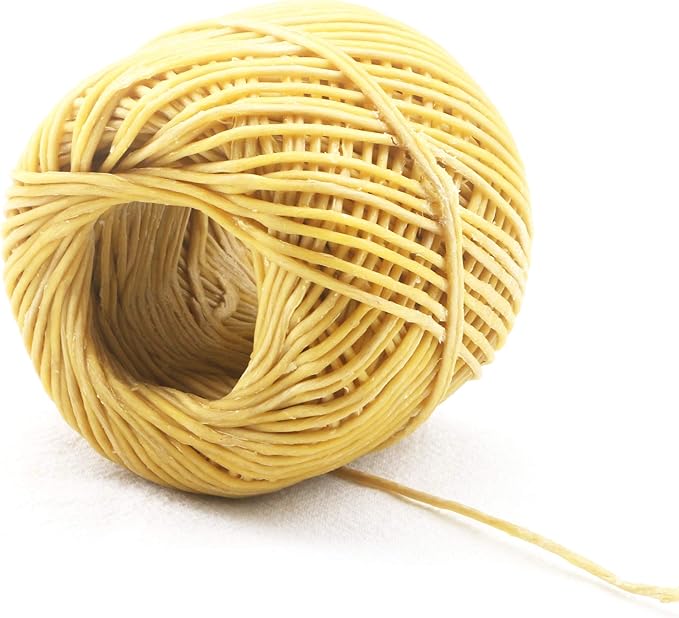 MILIVIXAY Hemp Wick with Natural Beeswax Coating, Edible Grade Beeswax, 200 FT Spool, Standard Size (1.0mm),Unbleached, Un-Dyed and 100% Organic, Perfect Alternative to Butane Lighters and Matches.