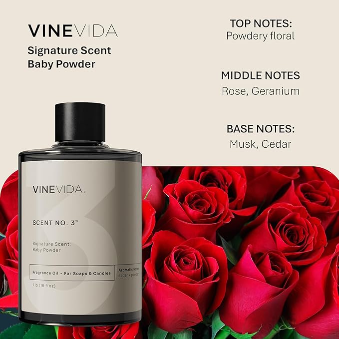 VINEVIDA [16oz] Baby Powder Fragrance Oil for Candle Making and Soap Making - Premium Candle Scents for Soy Candles