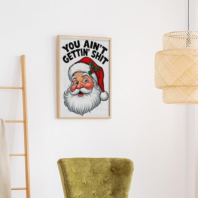 AIVKIEJK Diamond Painting Kits for Adults - Humorous Santa Claus Christmas Painting DIY 5D Full Drill Diamond Dots Paintings with Diamonds Gem Art and Crafts Home Decor 12"x16"