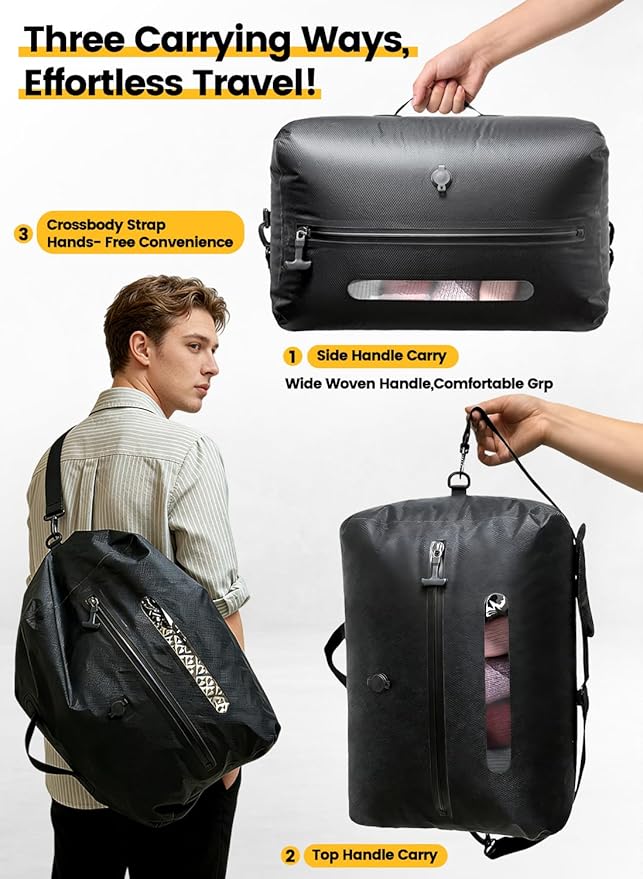 Travel Vacuum Bags with USB-C Pump, Compression Storage Bags for Clothing, Space Saving Packing Cubes Alternative for Carry-On Suitcase, Backpack & Luggage, Waterproof Reusable Travel Bags