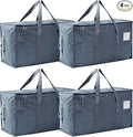 Moving Bags Heavy Duty Extra Large, Moving Boxes, Moving Supplies Essentials,Storage Bins with Lids, Plastic Packing Totes, Storage Bags for Clothes with Handles & Zippers(Grey, 4 Pack)