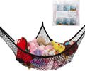 Toy Hammock for Stuffed Animals, Stuffed Animal Hammock Net Jumbo Plush Toy Storage Cornet Net 70" Wall Sling Large Teddy Bear Mesh Toy Net Organizer Black