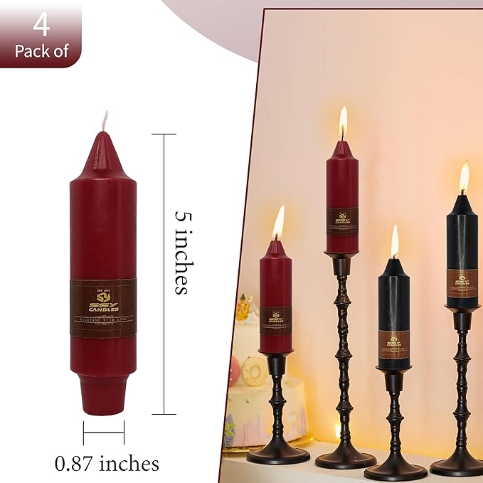 Handmade Halloween Candle 5 inch Short Candlesticks Unscented Taper Candles for Halloween Dinner Household Wedding Party Housewarming Home Décor Candles