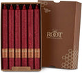 Root Candles Unscented Dinner Candles Premium Beeswax Blend Boxed Candle Set, 9-Inch, Garnet, 12-Count