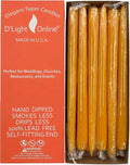 D'light Online 10" Autumn Yellow Elegant Taper Candles Premium Quality Candles, Unscented, Hand-Dipped Tapered Candles, Dripless and Smokeless - Set of 12 Individually Wrapped (10 Inch, Autumn Yellow)