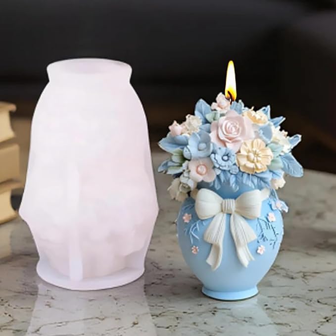 Silicone 3D Flower & Rose Mold - Peony & Candle Mold for Resin, Clay & Soap Making - Craft Supplies