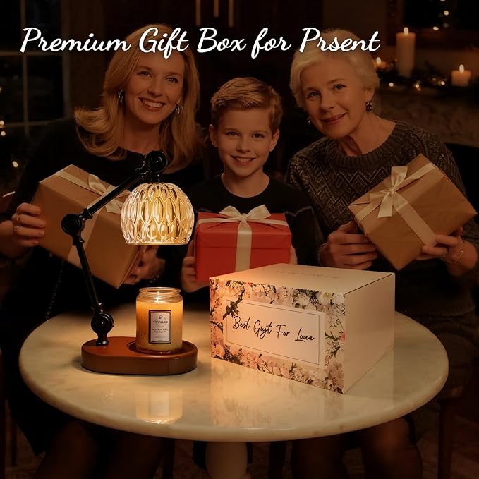 Candle Warmer Lamp, Dimmable Wax Melting Warmer with Adjustable Height, Bedroom Living Room Home Decor, Birthday Relaxation Gifts for Women (Transparent, Wave)