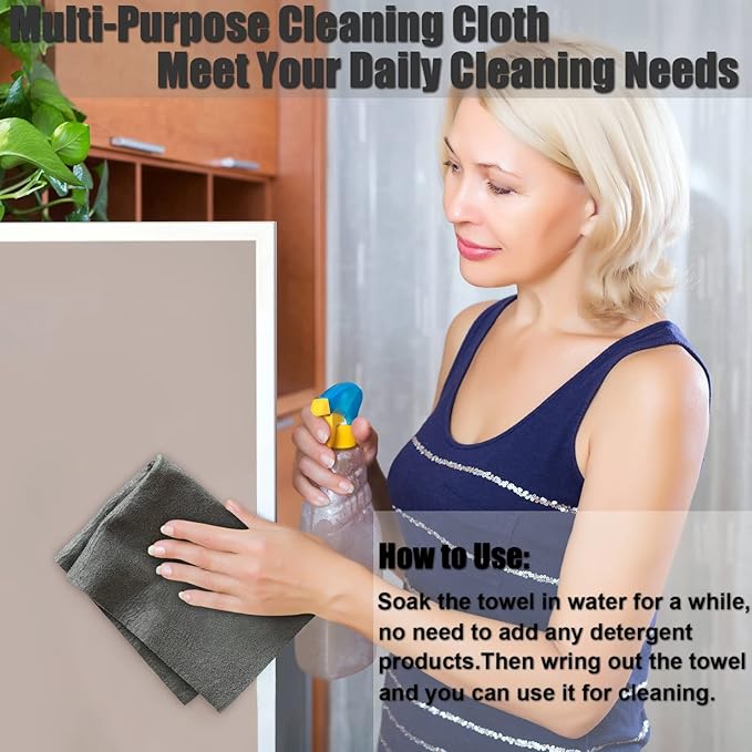 KTT Microfiber Cleaning Cloth,Reusable Thickened Magic Cleaning Cloth.Streak Free Miracle Cleaning Cloth for Home,Window,Mirror Glass and Cars.(12" x 16",8 Pack)