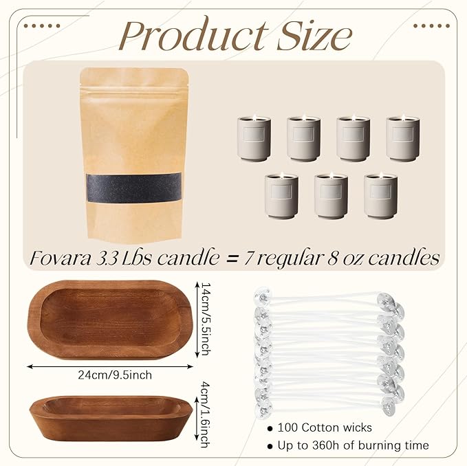 Nuanchu Pearled Sand Candles with Wicks 3.3 lbs Sand Wax Candle Kit-Wooden Dough Bowl, 100 Wicks, Long-Lasting Candle Beads, Non-Toxic, Reusable, Black