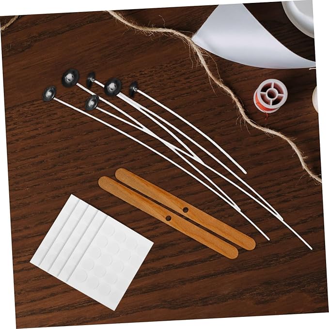 1 Set DIY Candle Making Kit with Candle Wicks Wick Holders Stickers for Family Birthdays and Parties