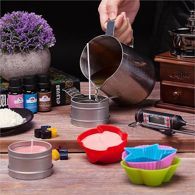 Yiodauh Candle Making Kit DIY Candle Kit Soy Bean Wax Making Supplies Handmade Aromatherapy Beeswax Crafts Gifts Mold Tool Sets