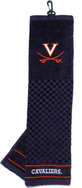 Team Golf NCAA Virginia Cavaliers Embroidered Golf Towel Embroidered Golf Towel, Checkered Scrubber Design, Embroidered Logo