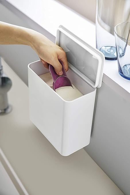 Yamazaki Trash Can with Lid WH Approx. 17 x 9.5 x 17 cm Tower 4268