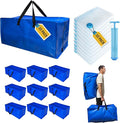 20 Pack Heavy Duty Extra Large Moving Bags with Backpack Straps & Vacuum Storage Bags, Moving Totes with Handles for Space Saving, Christmas Storage Bags for Wreaths, Garlands, Decoration & Ornaments