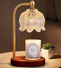MEIXISUE Candle Warmer Lamp with Timer Dimmable,Antique Brass Candle Lamp,Wax Melt Warmer Light for Jar Candles,Mother's Day/Birthday/Christmas Gifts for Mom/Wife,Home Decor Lamp,with 2 Bulbs