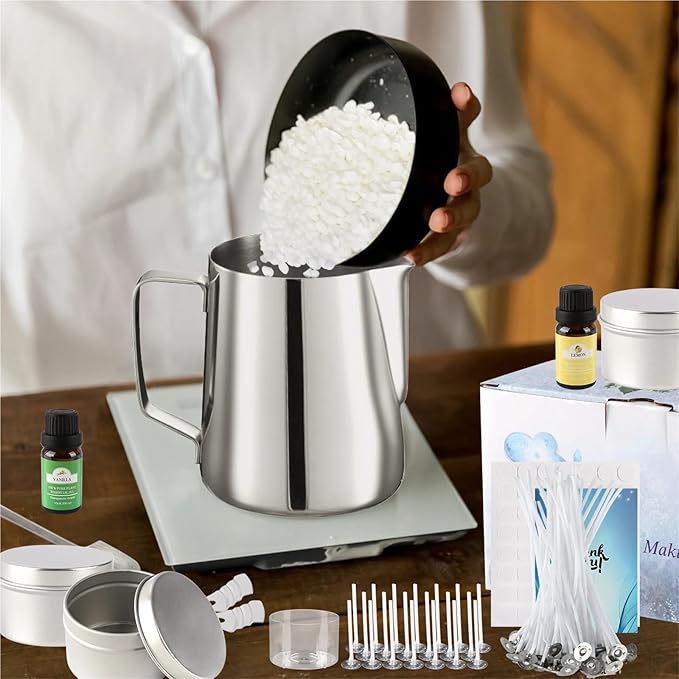 Yiodauh Candle Making Kit Simple DIY Candle-Making Set, Easy to Make, with Essential Oil for Aromatherapy
