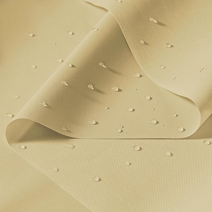 600D Outdoor Waterproof Fabric, Light Yellow Nylon Fabric, 59" Wide Lightweight Waterproof Material for Outdoor Chair Cushion Furniture Cover Awning Sewing DIY Cloth 5 Yard