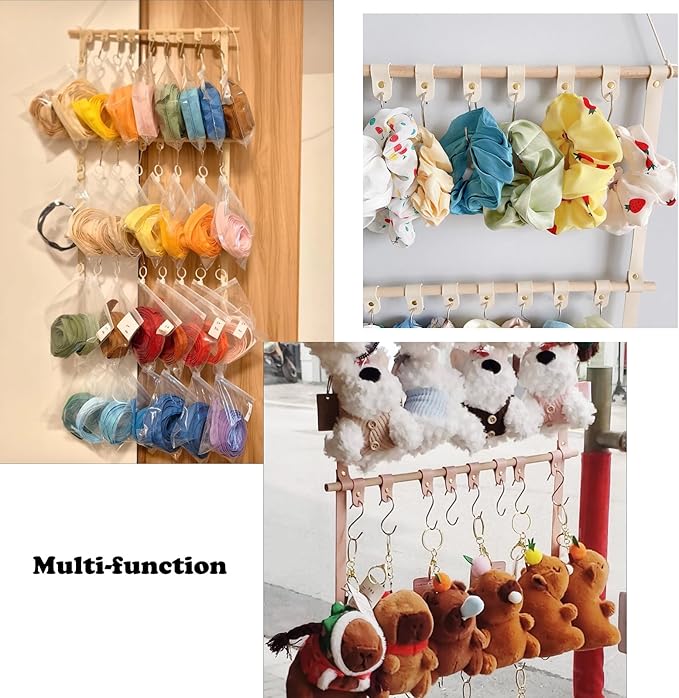 Hanging Display Storage Shelves Detachable Doll Organizers for Storage Plush Doll Collectors Gifts, Hanging Over the Door Organizer for Bedroom Home (Beige 1pcs)