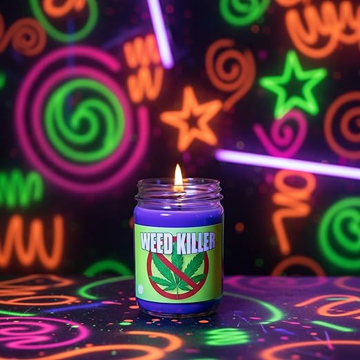 Weed Killer Candle by S&M Candle Factory 12oz All Natural Soy Smoke and Odor Eliminating Candle (Removes Cannabis Weed Smoke Smell) Soy Wax 12oz Candle… n