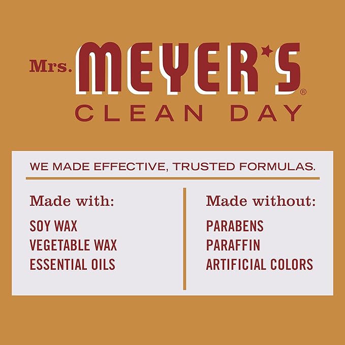 MRS. MEYER'S Clean Day Soy Aromatherapy Candle, 35 Hour Burn Time, Made with Soy Wax and Essential Oils, Limited Edition Apple Cider, 7.2 oz - Pack of 2