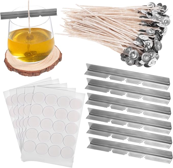1set Candle Making Kit of Candle Wicks Wick Holders Stickers for Projects for Craft