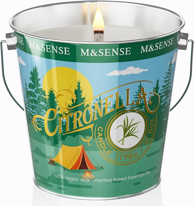 M&SENSE Citronella Eucalyptus Scented Candle 41.5oz,Citronella Eucalyptus Candles Outdoor Indoor,Summer Candles for Outside,220 Hours Burn Time,Nature Soy Wax