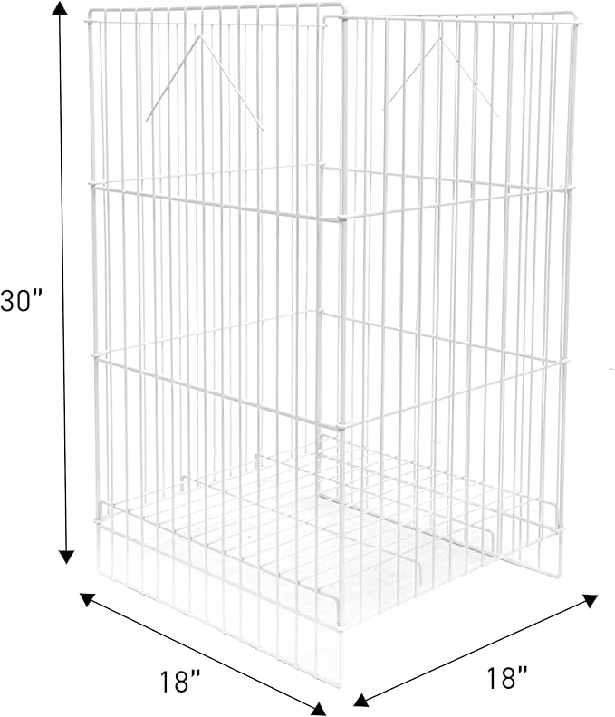 SSWBasics White Wire Dump Bin - 18" X 18" X 30"