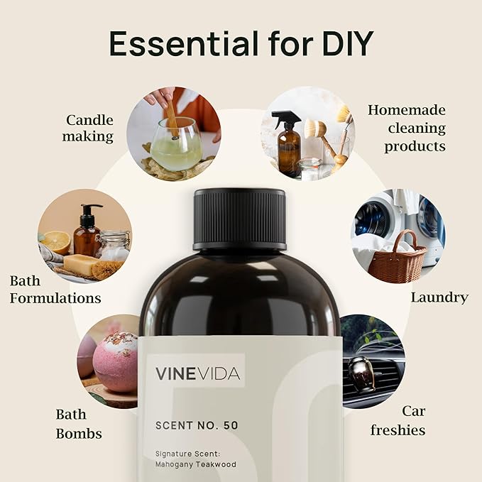 VINEVIDA [4 oz] Amber Cypress; Fragrance Oil for Candle Making and Soap Making - Premium Candle Scents for Soy Candles