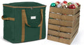 Covermates Keepsakes Adjustable Ornament Storage Bag – Heavy-Duty Polyester, Padded Dividers & FlexGrid Trays – Protective Holiday Ornament Organizer with Handles & Label Window, Green