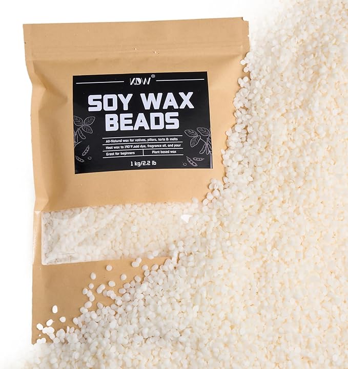 KDW Soy Wax Beads for Candle Making 2.2lb Bag Natural Premium Granular for DIY Candle Making Clean Burning Low Soot