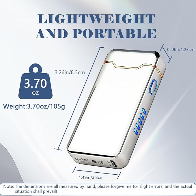 BABOBIU Rechargeable Electric Lighter,Windproof USB Arc Lighter with Safe Design,Vintage Style High-Power Encendedor for Candles,BBQs,and More,Durable & Portable Electric Lighters Rechargeable(Silver)