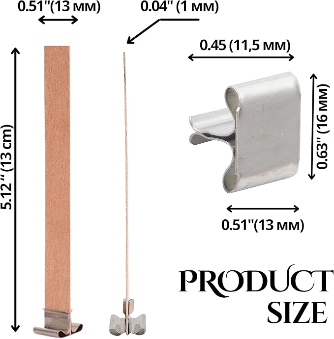 BELMAKS 151PCS Candle Making Set Wooden Wicks with Metal Base, Smokeless, Includes Wick Trimmer and Stickers