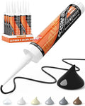 WELLUCK Black Silicone Caulk, 100% Waterproof Silicone Sealant Adhesive Caulking,for RV, Kitchen,Bathroom, Window, Door, Glass, Auto Leak Sealing 10.2FL.OZ/300ML（12 Pack）