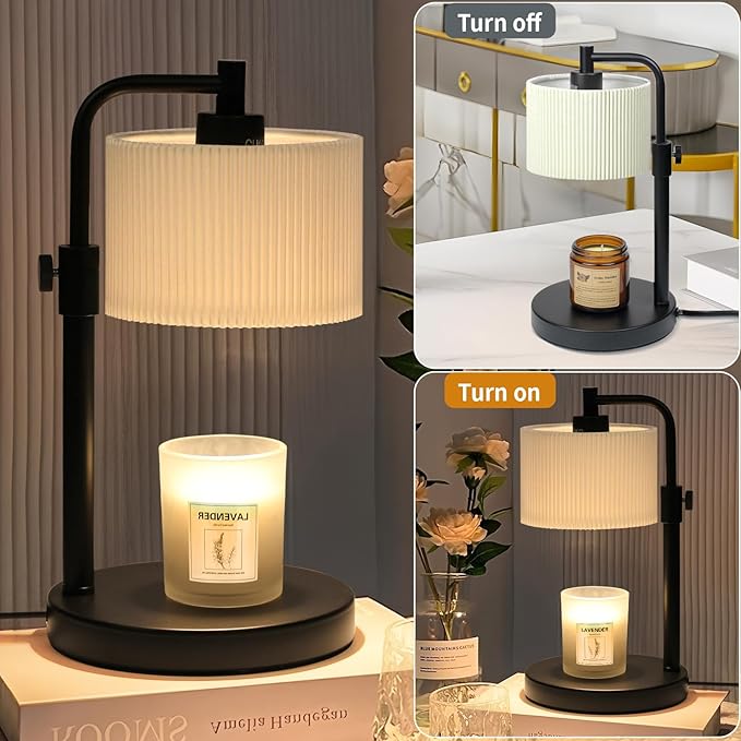 NITOWOLF Candle Warmer Lamp, Candle Lamp Warmer with Timer Adjustable Height Wax Warmer Lamp for Jar Candles, Birthday Gifts for Women House Warming Gifts (Black)