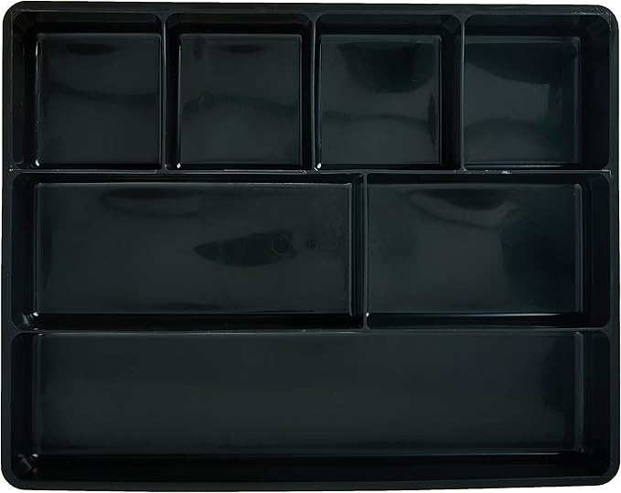 Rubbermaid Extra Deep Desk Drawer Director Tray, Plastic, 11.875 x 15 x 2.5 Inches, Black (Pack of 2)
