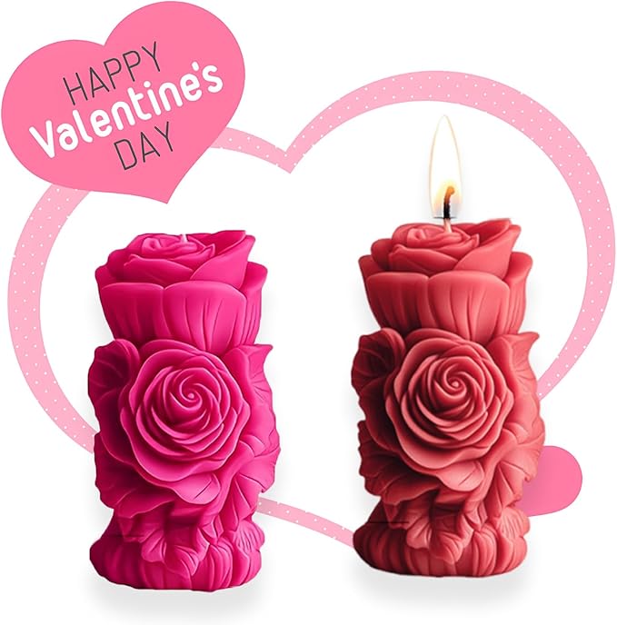 Rose Bouquet Silicone Molds, 3D Rose Resin Candle Molds, Silicone Molds for DIY Handmade Soaps, Clay Craft, Epoxy Resin Crafts, Birthday Gifts, Valentine's Day Gifts & Home Decorations(B)