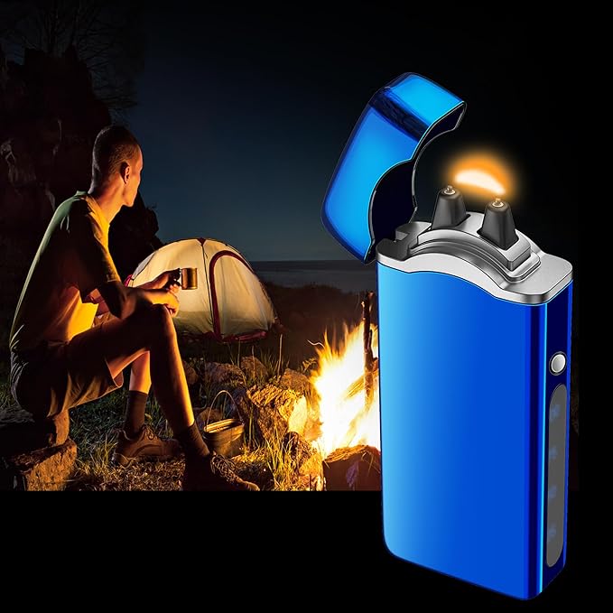 Big Arc Lighter Magical “Flame” USB Rechargeable Plasma Electric Cool Lighter (Blue)