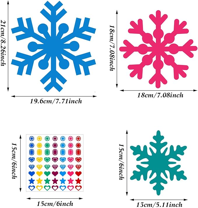 Zonon 24 Pieces Holiday Snowflake Craft Kit Winter DIY Hanging Craft Ornaments Snowflake Kit for Christmas Tree Home Activity Decorations(Bright Colors)