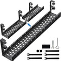 No Drilling Extendable Under Desk Cable Management, Metal Cable Management Tray Under Desk with Clamp, Retractable Power Strip Cord Holder for Wire Management 31Inch (2 Pack Extendable 31')