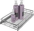 JOWBOOW Sliding Cabinet Organizer Pull Out Shelves (11.7" W x 21" D), Heavy-Duty Slide Out Shelf, Steel Metal Cabinet Roll Out Shelves for Kitchen Bathroom, Chrome