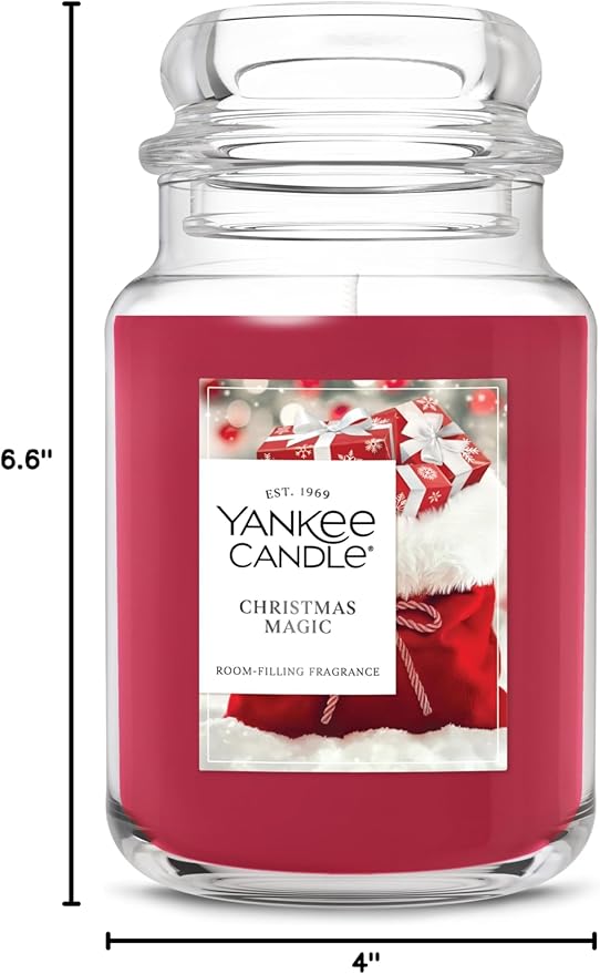 Yankee Candle Christmas Magic Scented Candle, 22oz Large Jar, Up to 150 Hour Burn Time, Giftable