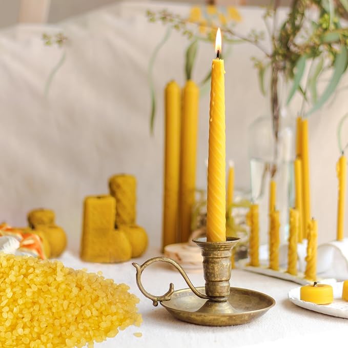 CAKETYCG 10 LB Yellow Beeswax Pellets - DIY Candle Making Kits, Magical Craft Making, Hand Care DIY Creams, Lip Balms and Soap Making Supplies (160 oz).