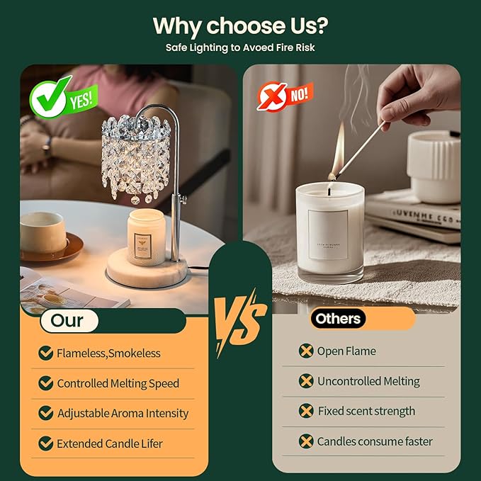 Candle Warmer Lamp with Timer Dimmer Adjustable Height for New Home Bedroom,Vintage Home Decor for Scented JaR 3 Bulbs for New Home Decor, Women Mom Christmas Birthday Gifts, Silver (Silver)