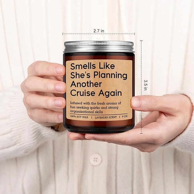 GSPY Cruising Candle, Cruise Gifts for Women - Funny Travel Gifts for Travelers, Cruise Lovers - Creative Traveling Ideas - Mothers Day, Birthday, Retirement Present for People Who Travel, Friend, Mom
