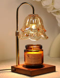 Flower Candle Warmer Lamp with Timer, Gold Lamp Candle Warmer Adjustable Dimmable, Electric Wax Warmer Lamp for Large Jar Candles Melt with 2 Bulbs, Gifts for Men Women Birthday Home Decor
