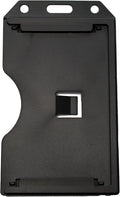 2 Pack - Heavy Duty 2-Sided Rigid Multi Card Holder - Hard Plastic Vertical ID Badge Holders for 2 Standard or Thick Prox Cards, Fuel Card, CAC, Work Badge, or Credit Cards by Specialist ID (Black)