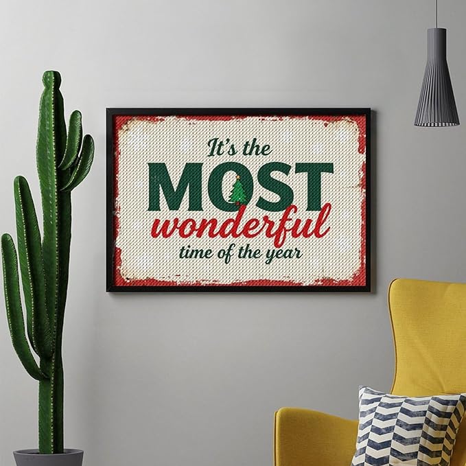 Diamond Painting Kits for Adults - Quote & Christmas Tree Humorous Most Wonderful Time of The Year Painting DIY 5D Full Drill Diamond Dots Paintings with Diamonds Gem Art And Crafts Home Decor 8"x12"