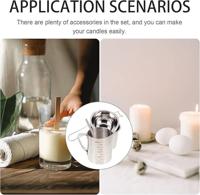 SEWACC 1set Candle Making Kit Creative Wax Melting Cup Tools for Scented Candles Includes Essential Supplies for Crafting for Enthusiasts and Giving